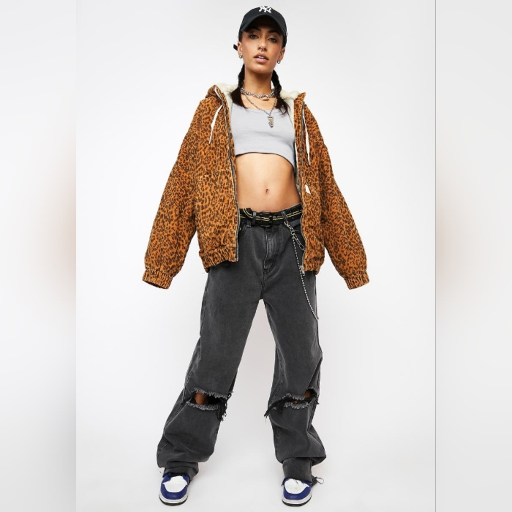 BDG Leopard Print Cord Skater Jacket - Picture 7 of 7